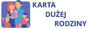 Obraz rodziny i napis Karta Dużej Rodziny