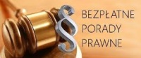 Młotek sędziowski, Paragraf i napis bezpłatne porady prawne